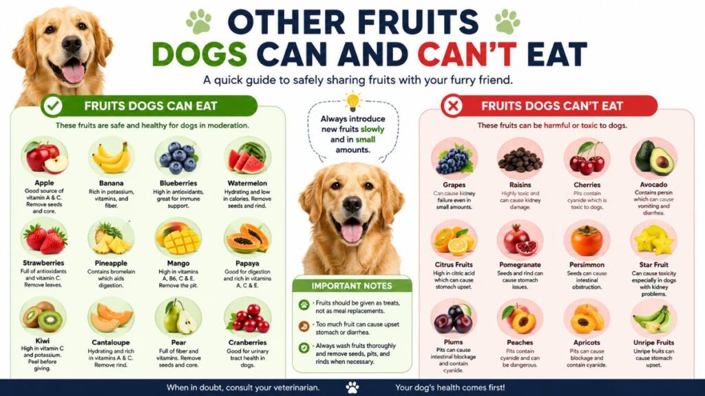 Other fruits dogs can and can't eat