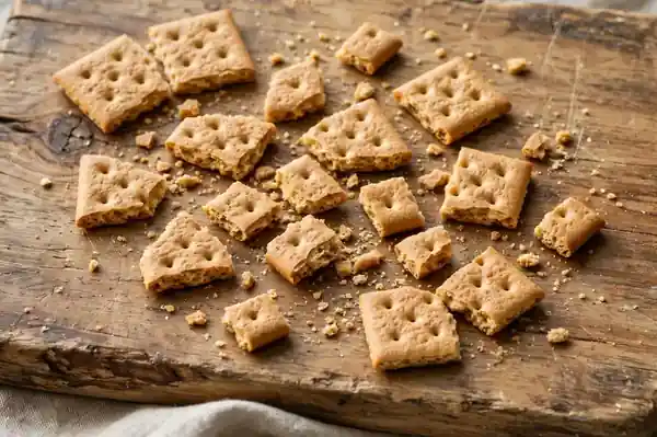 Graham cracker broken into small bite-sized pieces